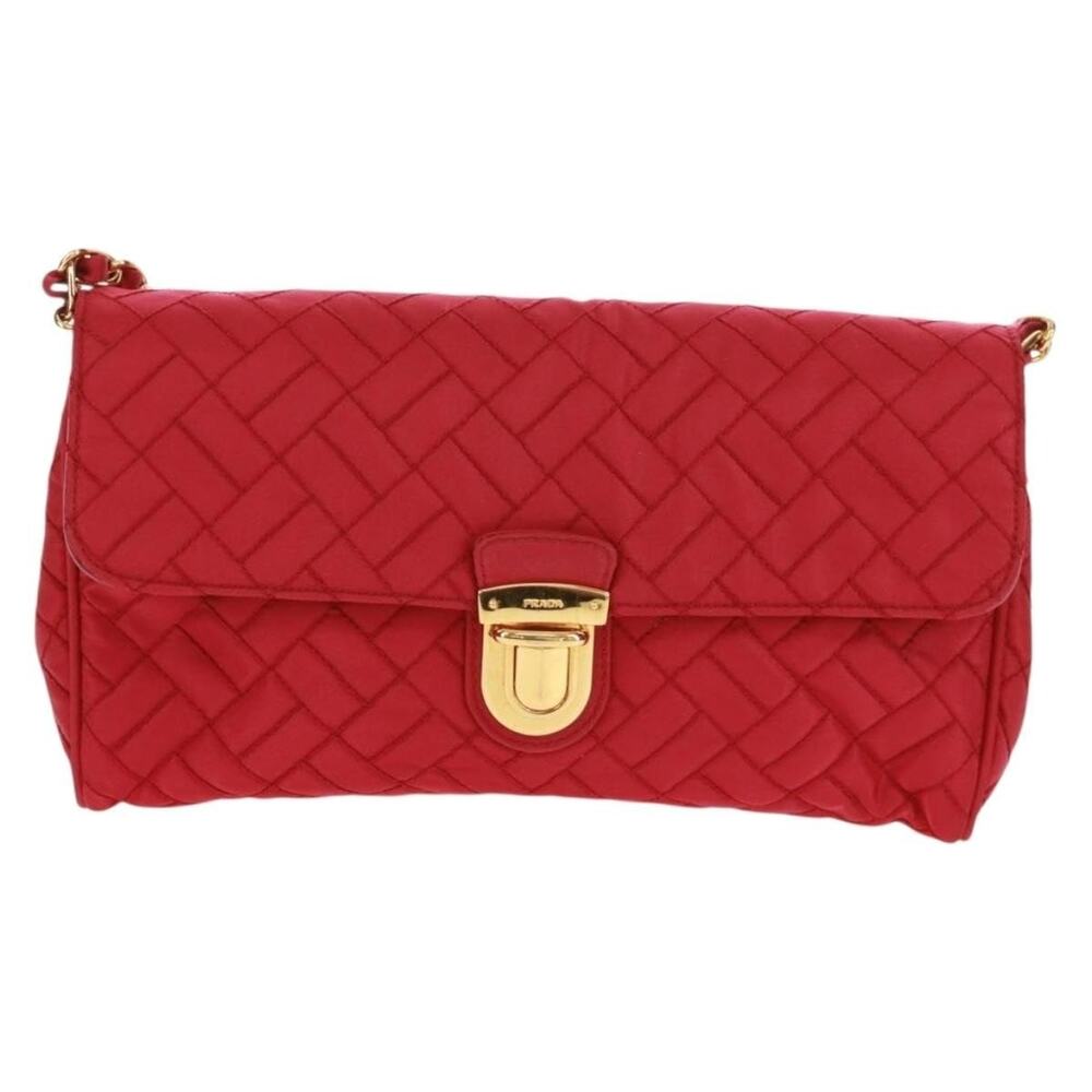 Prada Nylon Chain Shoulder Bag Pink